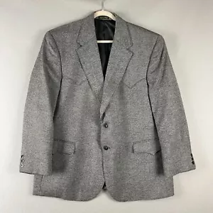 VTG Circle S Lambswool Blazer Sport Coat Mens 50R Grey Western Cowboy Rockabilly - Picture 1 of 18