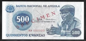 ANGOLA 500 KWANZAS 1976 SPECIMEN PICK 112 UNC - Picture 1 of 2