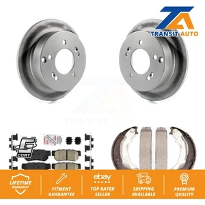 Rear Disc Coated Rotors Ceramic Pads Parking Shoes Kit For Hyundai Sonata XG350 - Picture 1 of 12