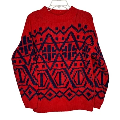 Suéter Tejido Grueso De Colección Jones New York M Y2K Lana Fair Isle Esquí Tejido a Mano Foto 1 de 4