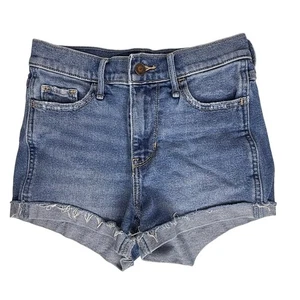 Hollister High Rise Short Shorts Vintage Stretch Denim Blue Size 0 - Picture 1 of 7