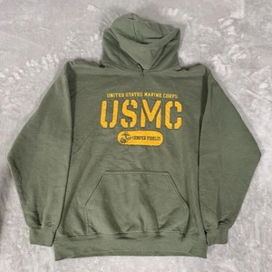 USMC United States Marine Corps Hoodie Sweatshirt Large Green Semper Fi Military - Picture 1 of 6
