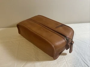 Vintage British Tan Coach Travel Kit Doppler Bag Used Rare - Picture 1 of 13