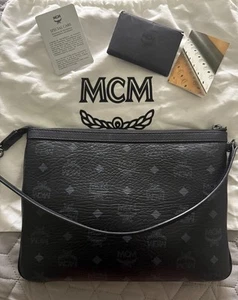 Mcm Liz Clutch pochette Tasche Schwarz Top - Bild 1 von 6