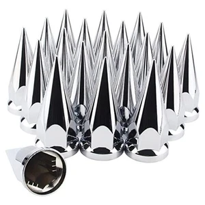 33 mm x 4 3/4 Zoll verchromte Spike Lug Nuts Abdeckungen Push On, Spike - Push On 20 Stück - Bild 1 von 7