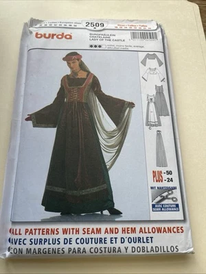 Burda Costume Pattern 2509 Ms Medieval Lady of the Castle ~ Renaissance 10-24 - Image 1 of 2