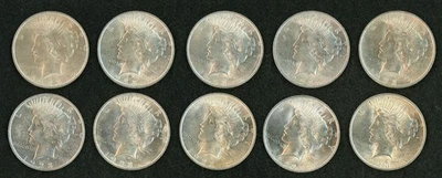 1923-P Peace Dollars Lot of 20 Higher Grade Cleaned - Image 1 of 4