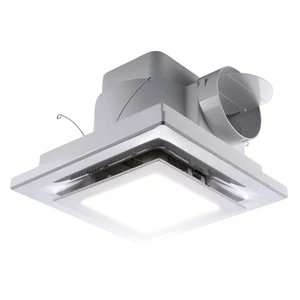 Bathroom Exhaust Fan with LED Light Square Quiet Modern Ceiling Mount Ventila... - Picture 1 of 7