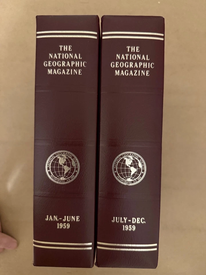 National Geographic Magazine Complete years in Faux Leather Slip Cases 1958-2021 Foto 1 de 1