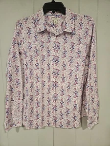 LL Bean Women’s Size Medium Vintage Purple Floral Button Down Long Sleeve Shirt - Picture 1 of 5