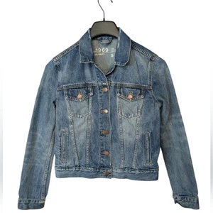 GAP 1969 Distressed Denim Jacket Size Small - Picture 1 of 12