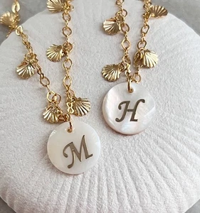 Pearl Initial Necklace Gold Letter Necklace Personalized Necklace Custom Jewelry - Picture 1 of 7