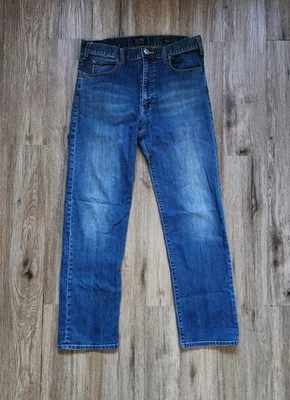 Pantalones de mezclilla rectos lavado medio calce regular AJ ARMANI J31 talla 33x31 cremallera mosca Foto 1 de 4