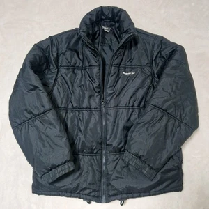 Vintage Reebok Essentials Puffer Jacket Mens XL Black Quilted Horizontal Stitch - Picture 1 of 13