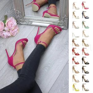 SANDALI DONNA TACCO ALTO CINTURINO APPENA LÌ SERA FESTA SCARPE MISURA - Foto 1 di 21