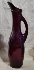 Vintage Anchor Hocking Royal Ruby Vase Pitcher Cruet 7.75" Tall in EUC - Picture 1 of 2