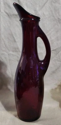 Vintage Anchor Hocking Royal Ruby Vase Pitcher Cruet 7.75" Tall in EUC - Image 1 of 2