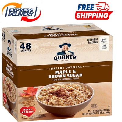 Avena instantánea Quaker, arce y azúcar morena, paquetes individuales, 1,51 onzas Foto 1 de 4