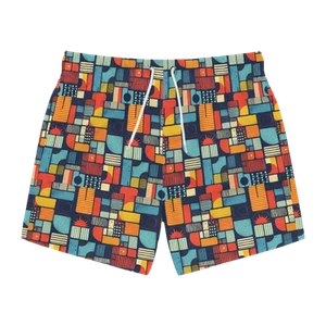 Patterned Men's Swim Trunks - Picture 1 of 5