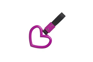 HEART PURPLE BLACK JDM TSURIKAWA RING SUBWAY TRAIN BUS HANDLE STRAP CHARM DRIFT - Picture 1 of 1