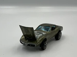 Vintage Hot Wheels Redline 1967 Custom Corvette Olive Green Mattel Hong Kong HK - Picture 1 of 11