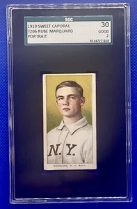 1910 Sweet Caporal T206 Rube Marquard SGC 2 GC477 - Picture 1 of 2
