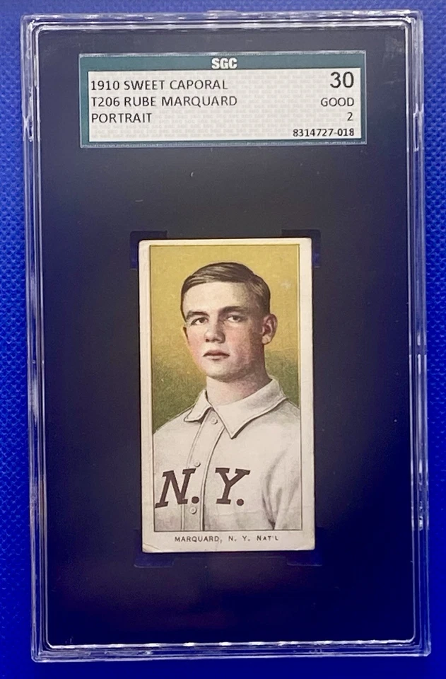 1910 Sweet Caporal T206 Rube Marquard  SGC 2   GC477 - Image 1 of 2