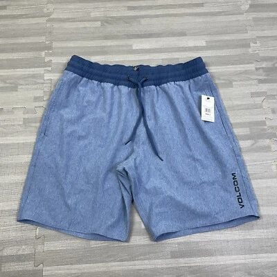 Volcom Choppy Water EW Trunks Shorts Mens Size Small S 8" Boardshorts Blue $55 - Image 1 of 4