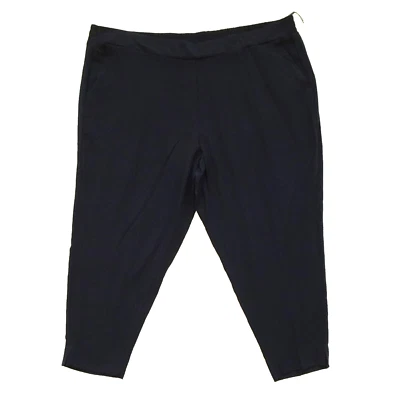Calvin Klein Cropped Pants Women's Plus Size 3X Blue Pull On Crepe Lightweight - Image 1 of 4