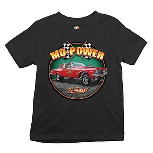 Mo-Power Fo Sure! Youth T-shirt American Muscle Car Racing Route 66 Kids - Picture 1 of 29