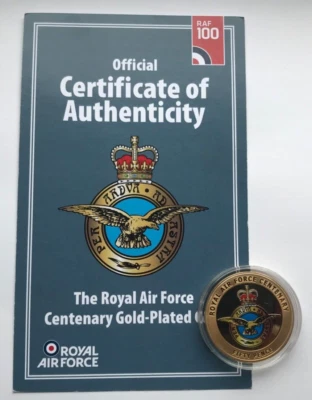 2018 GUERNSEY PROOF GOLD PLATED FIFTY 50 PENCE ROYAL AIR FORCE CENTENARY - Image 1 of 4
