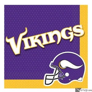 Servilletas de almuerzo de papel cuadradas de fútbol americano de 13" amscan Minnesota Vikings, 16 quilates,... - Imagen 1 de 1
