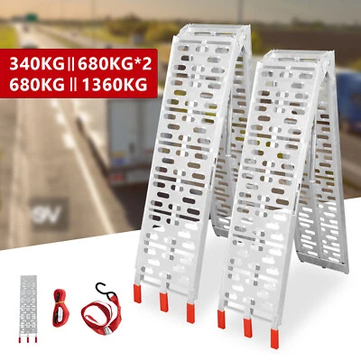 1360KG 2.3M Aluminium Loading Ramp Folding ATV Quad Bike Buggy Motobike Trailer - image 1 of 4