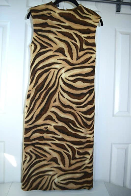 Vintage Animal Print Sheath Dress David Warren S/M 60s Mohair Tasmanian Tiger - Изображение 1 из 4