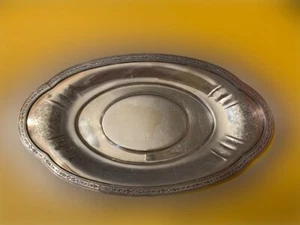 Vintage Gemeinschaft Teller Chelsea oval graviert versilbert 10" x 5,5" - Bild 1 von 6