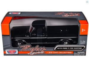 Ford F-150 Custom Pickup Truck 1979 Black Timeless Legends Motormax 1/24 Diecast - Picture 1 of 3
