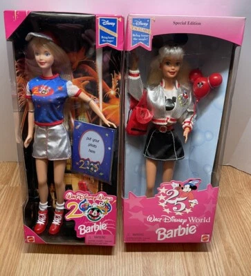 De colección Barbie’s Walt Disney World 2000 Millennium & Disney Fun 17058 y 22939 NRFB Foto 1 de 4