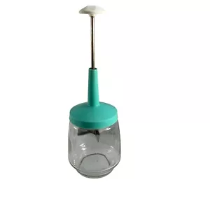 Vintage Federal Nut Chopper Aqua Chicago Il MCM Kitchen Gadget Plunger Style - Picture 1 of 8