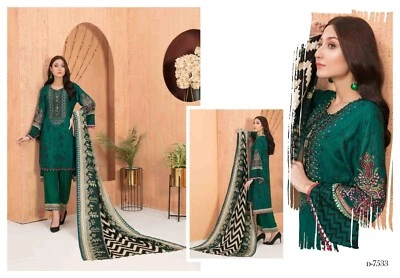 TAWAKKAL MOIRA LINEN PRINT EMBROIDERED  Collection 3 PIECE SUIT READY TO WEAR - Image 1 of 4