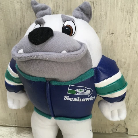 Seattle Seahawks VTG 1998 NFL Play Football Stuffed Bulldog Plush 8 inch Cover