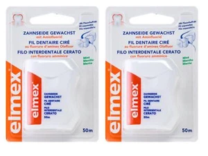 2x Elmex Zahnseide gewachst a 50m Zahnzwischenraumpflege Interdental Belag entf. - Bild 1 von 2