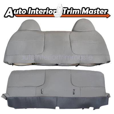 2PCS For 1999-2002 Ford F250 F350 F450 Super Duty Bench Bottom & Top Cover Gray - Image 1 of 4