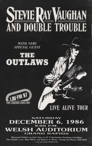 Stevie Ray Vaughan & The Outlaws 13" X 19" Concert Mini Poster Re-Print Photo  - Picture 1 of 3