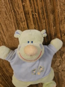 RATTLE Jollybaby Green Blue  Plush Bear Soft BABY Toy Hippopotamus Play Sensory - Picture 1 of 4