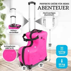 Quana Kinderkoffer inkl. Zahlenschloss Trolley zum Draufsitzen Reisegepäck - Bild 1 von 18