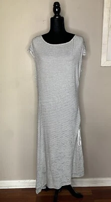 Vestido asimétrico jersey arrugado Max Studio para mujer talla XL blanco negro a rayas Foto 1 de 4