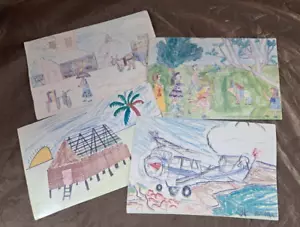 VINTAGE LOT OF 4 WYCLIFFE BIBLE TRANSLATORS POSTCARDS BY 4 MISSIONARY KIDS - Picture 1 of 3