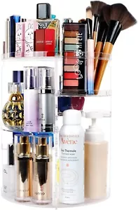 Organizador de maquillaje giratorio 360°, 4 bandejas con 7 ajustes - 9"" x 12,2"" - transparente - Imagen 1 de 8