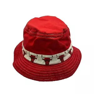 Chicago Bulls ADIDAS Bucket Hat Cap L/XL Red White Logo NBA Michael Jordan Large - Picture 1 of 8