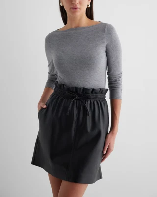 Minifalda Express de talle alto de imitación de cuero negra talla XL NUEVA CON ETIQUETAS Foto 1 de 4